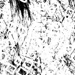 Grunge is black and white. Chaotic background of white spots, paint strokes on a black background. Abstract monochrome texture