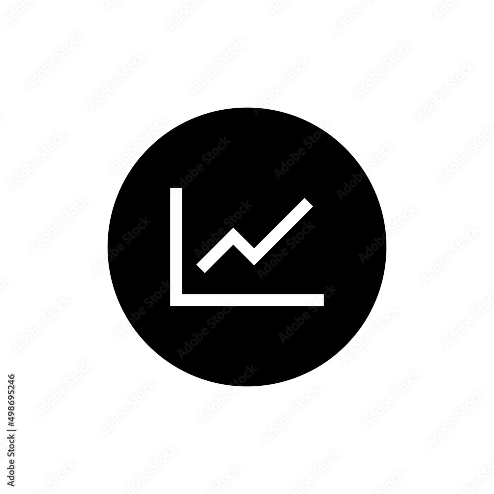 Canvas Prints growing graph icon in black round