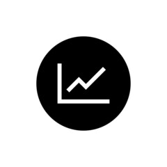 Growing graph icon in black round