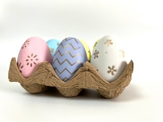 easter eggs in a basket