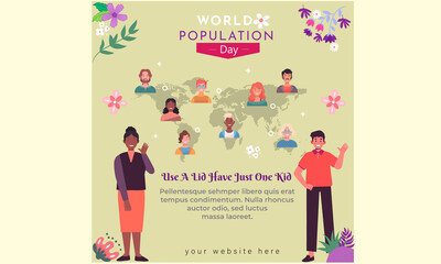 World population day 11 July vector illustration Template design