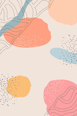 Hand-drawn various shapes, spots, dots and lines.