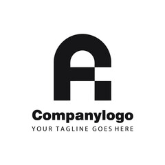 simple black letter a for company logo template