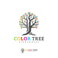 Obraz na płótnie Canvas Colorful Tree logo vector template, Creative Tree logo design concepts