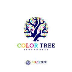 Colorful Tree logo vector template, Creative Tree logo design concepts