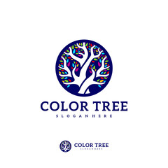 Colorful Tree logo vector template, Creative Tree logo design concepts