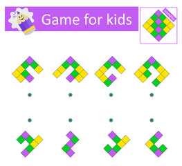 Logic game. Attention tasks for children. IQ training test. Printable worksheet.