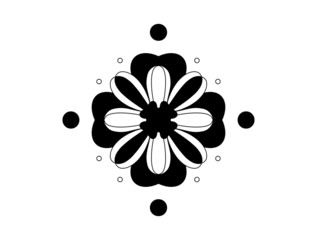 Flowers design ink dark logo icon on white background 