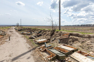 War in Ukraine. Village Andriivka after the Russian invasion