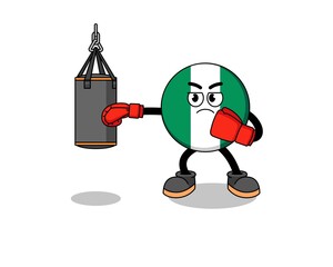 Illustration of nigeria flag boxer