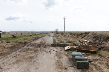 War in Ukraine. Village Andriivka after the Russian invasion