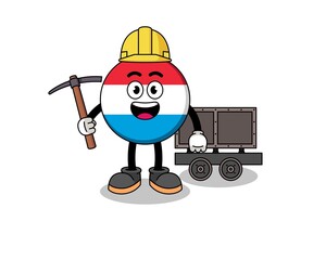 Mascot Illustration of luxembourg miner