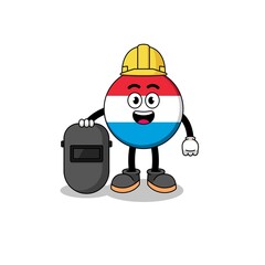 Mascot of luxembourg as a welder