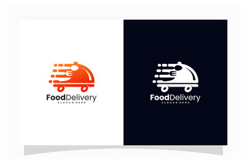 fast delivery food vector logo icon