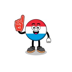 Cartoon mascot of luxembourg number 1 fans
