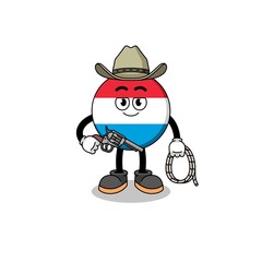 Character mascot of luxembourg as a cowboy