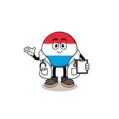 Cartoon mascot of luxembourg doctor