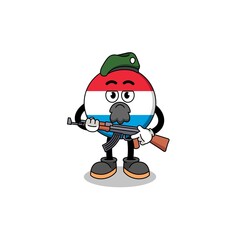 Character cartoon of luxembourg as a special force