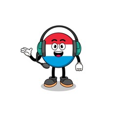Mascot Illustration of luxembourg as a customer services