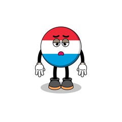 Fototapeta premium luxembourg cartoon with fatigue gesture