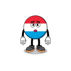 luxembourg cartoon illustration with sad face