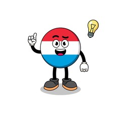 luxembourg cartoon with get an idea pose