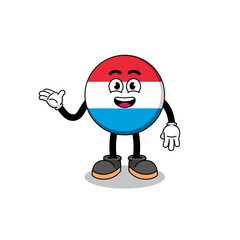 luxembourg cartoon with welcome pose