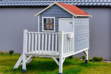 A beautiful wooden house on childrens playground