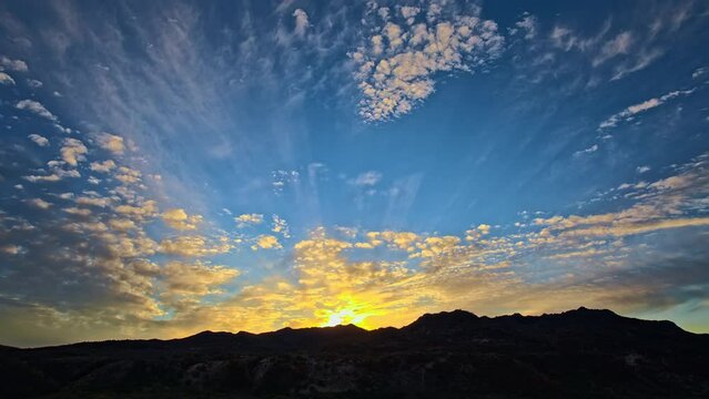 Beautiful sky sunset clouds nature landscape. 4K time lapse footage.