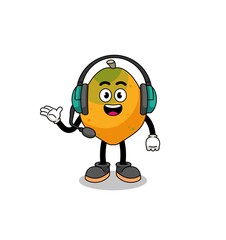Mascot Illustration of papaya fruit as a customer services