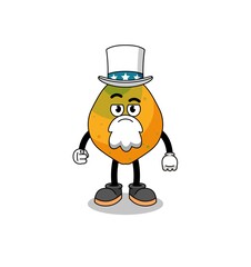Illustration of papaya fruit cartoon with i want you gesture