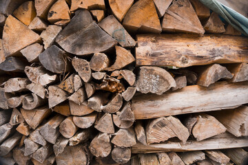 split firewood harrow stacked background texture