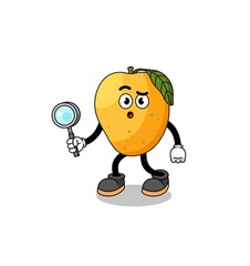 Mascot of mango fruit searching