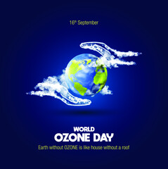 Naklejka premium World Ozone Day creative concept