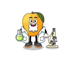 Mascot of mango fruit as a scientist