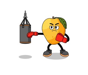 Illustration of mango fruit boxer