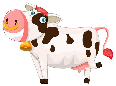 Happy cow cartoon character