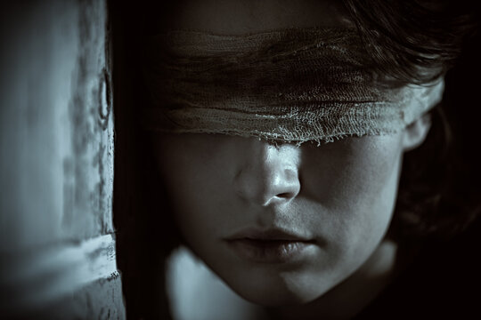 captive in blindfold