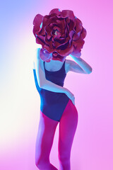 female model with peony