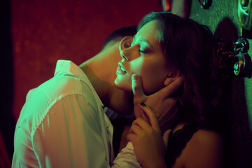 in arms of passionate lover