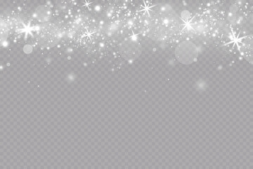 light effect. Background of sparkling particles. Glittering fairy dust particles. Festive glowing background with colorful lights.