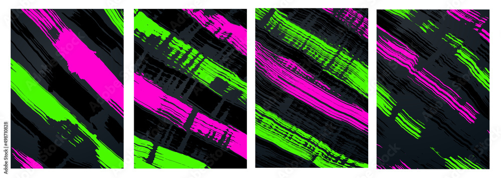 Poster background minimalistic stylish geometry with brush strokes hipster colored frame design. vector lin