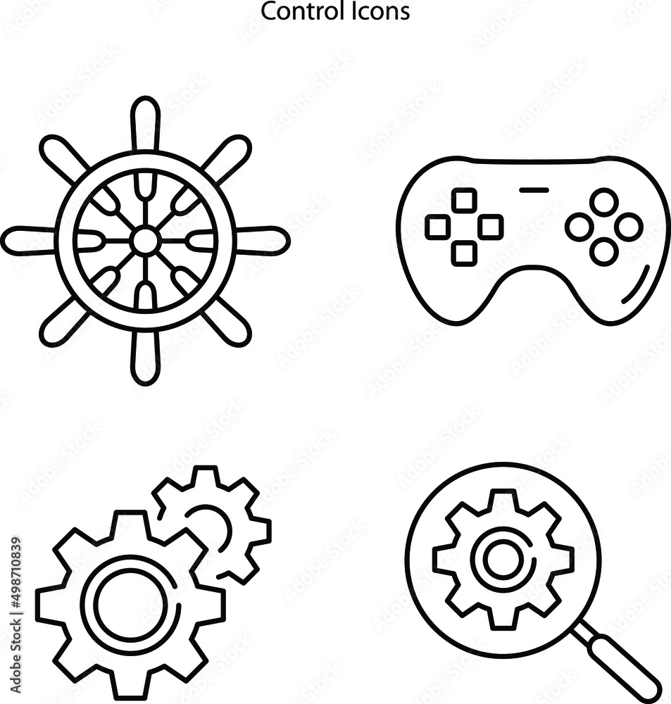 Poster controls icons isolated on white background. controls icon thin line outline linear controls symbol 