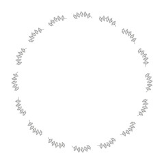 Fototapeta premium Vector monochrome floral frame. Decorative flower wreath. Be used for wedding, holiday, design, invitations.