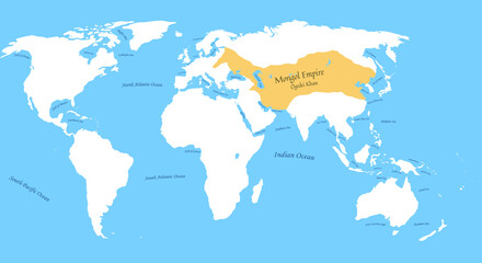 Fototapeta na wymiar Map of Mongol Empire Ogedei Khan