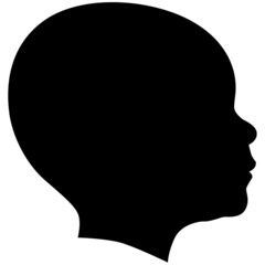 beautiful young baby, childe profile face portrait picture. vector illustration realistic silhouette