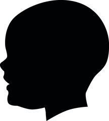 beautiful young baby, childe profile face portrait picture. vector illustration realistic silhouette