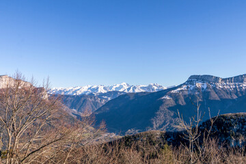Summit of Mont Blanc mountain in the Alps, popular for outdoor activities: hiking, climbing, trail running and winter sports