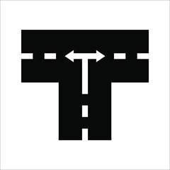 Obraz premium road icon symbol vector logo element. Map, navigation, direction and travel. vector illustration on white background