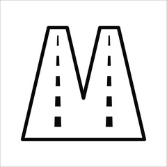 road icon symbol vector logo element. Map, navigation, direction and travel. vector illustration on white background